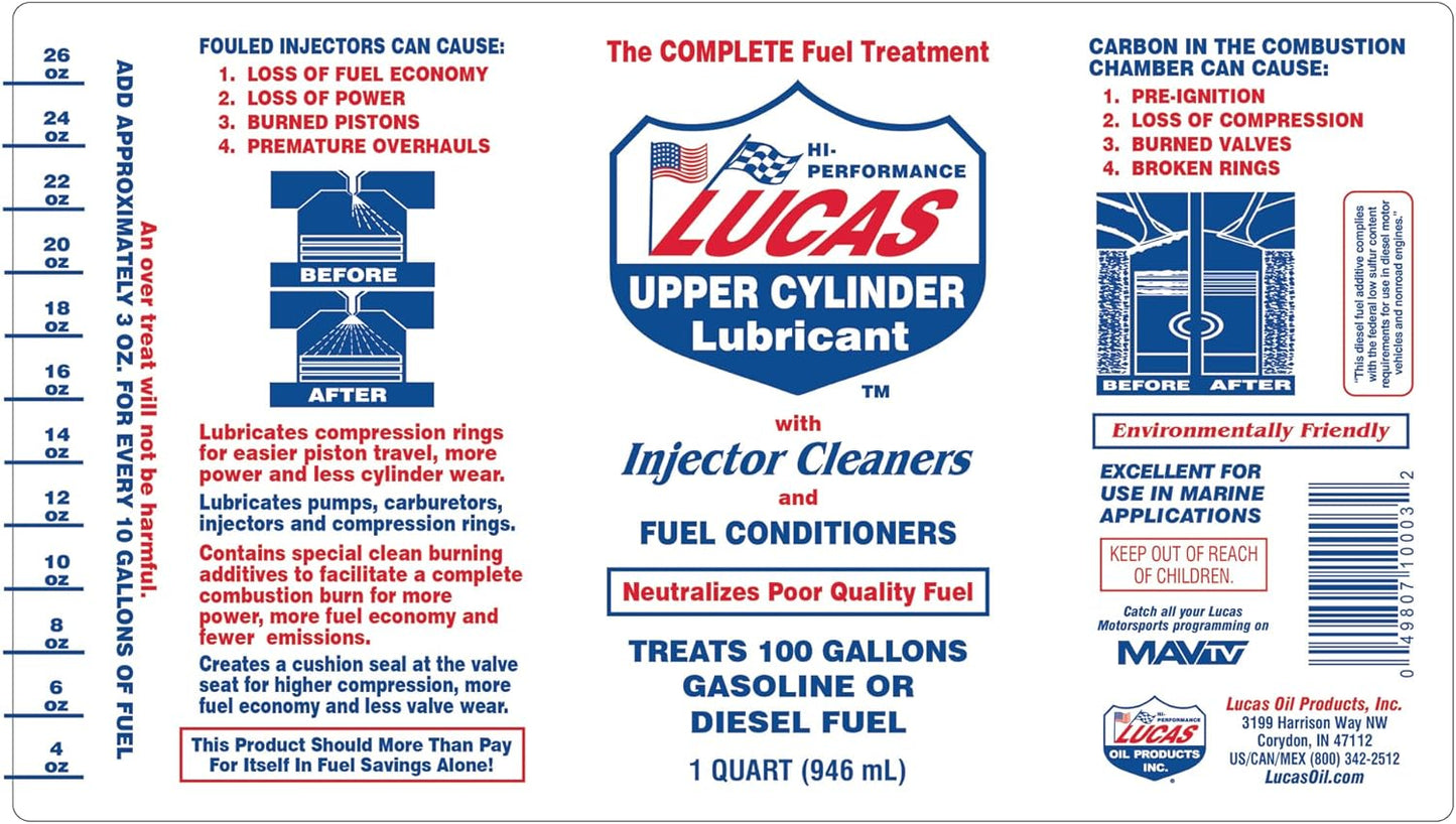 LUCAS Oil 10003-PK12 Fuel Treatment - 1 Quart