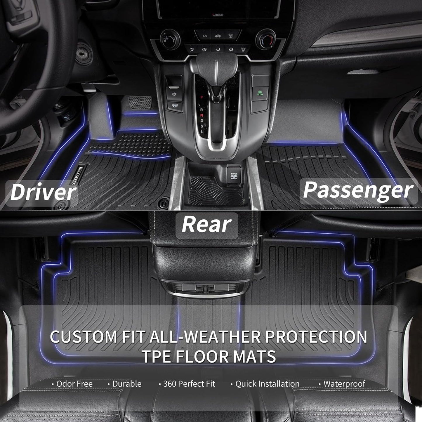 KELCSEECS Floor Mats & Cargo Liner Custom for 2014 2015 2016 2017 2018 2019 Nissan Sentra All Weather Floor Liners Car Mats Cargo Mat Nissan Sentra Floor Mats Trunk Mat Accessories Trunk Liner