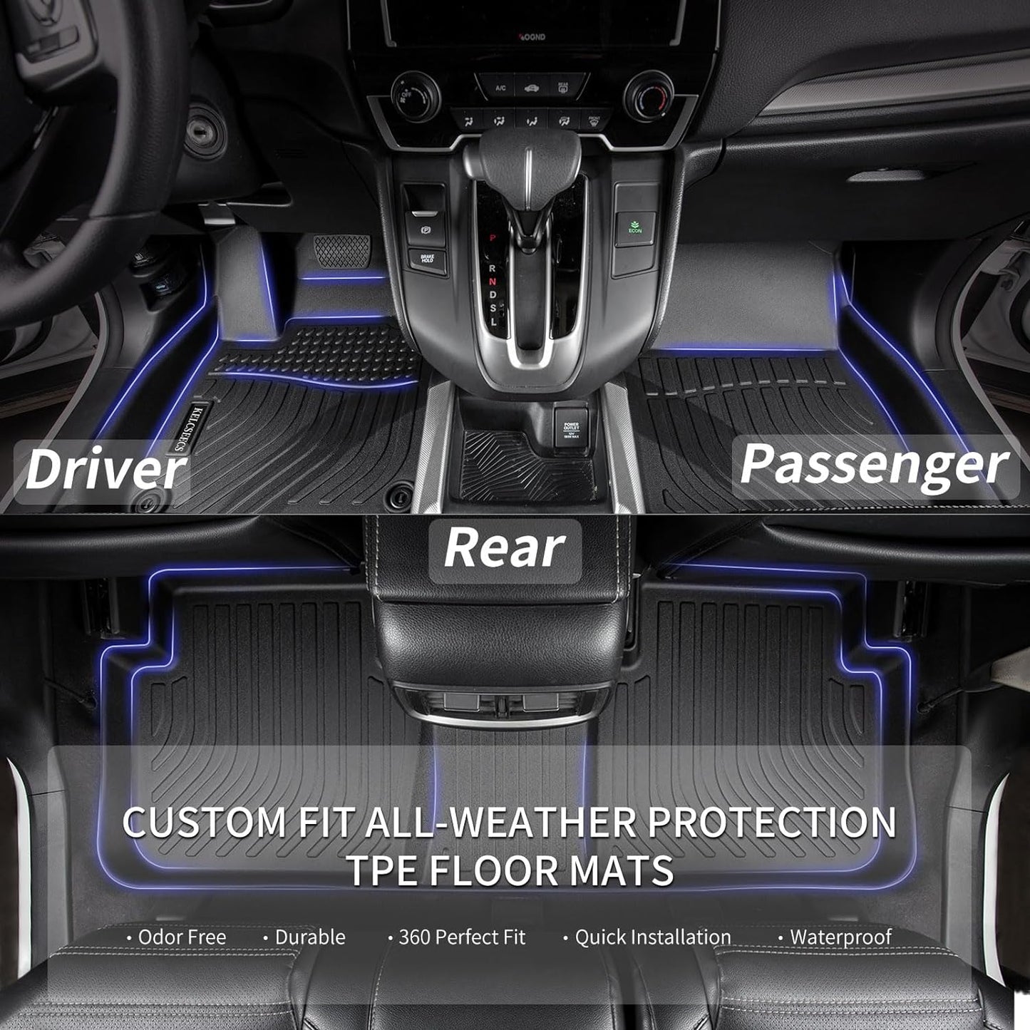 KELCSEECS Floor Mats Custom for 2003 2004 2005 2006 2007 2008 Corolla Sedan Waterproof Car Mats All-Weather Guard Floor Liners Automotive for Front and Rear Row Corolla Accessories Black