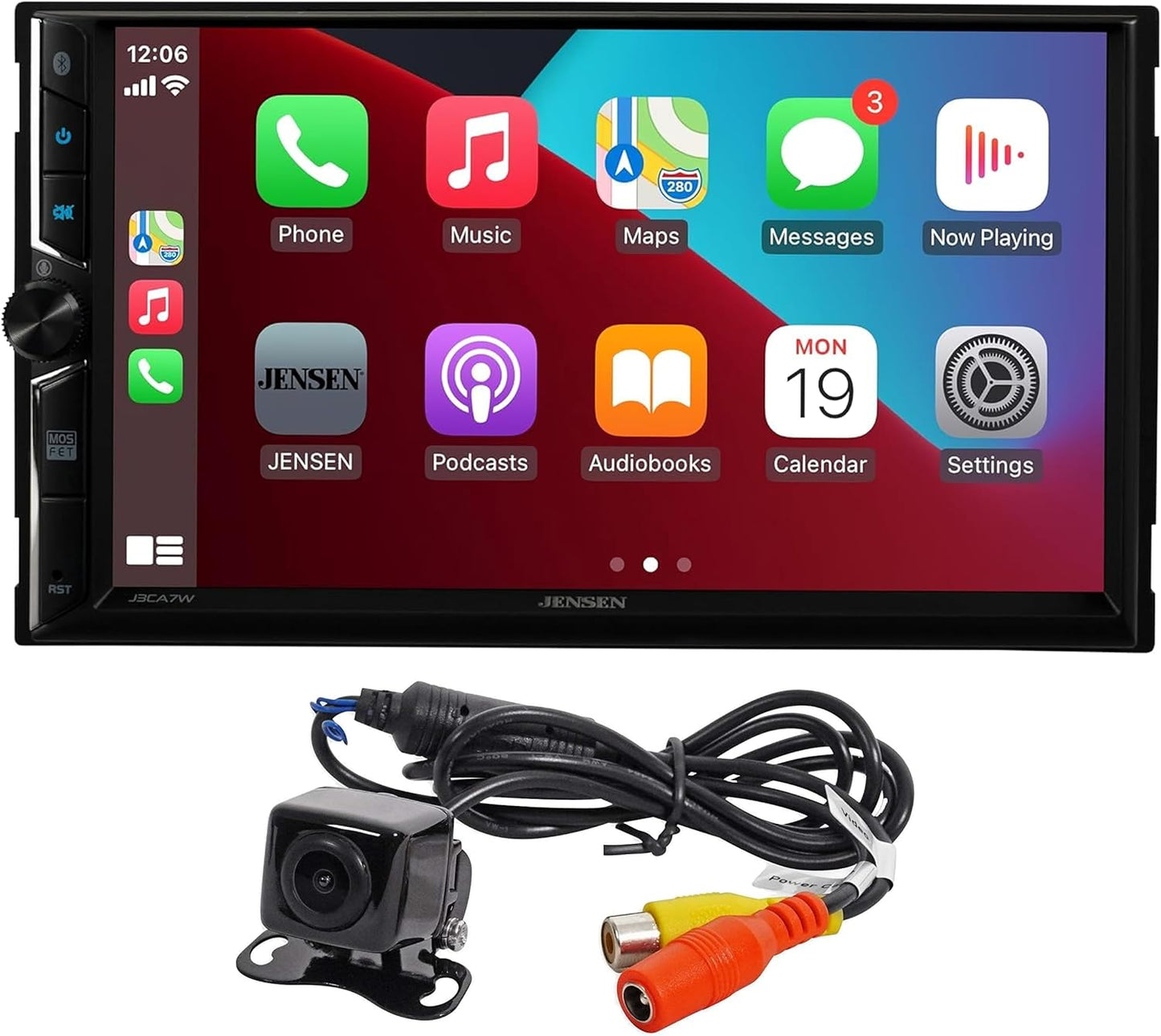 JENSEN J3CA7W 7-inch Car Stereo & BUCAM100J Backup Camera