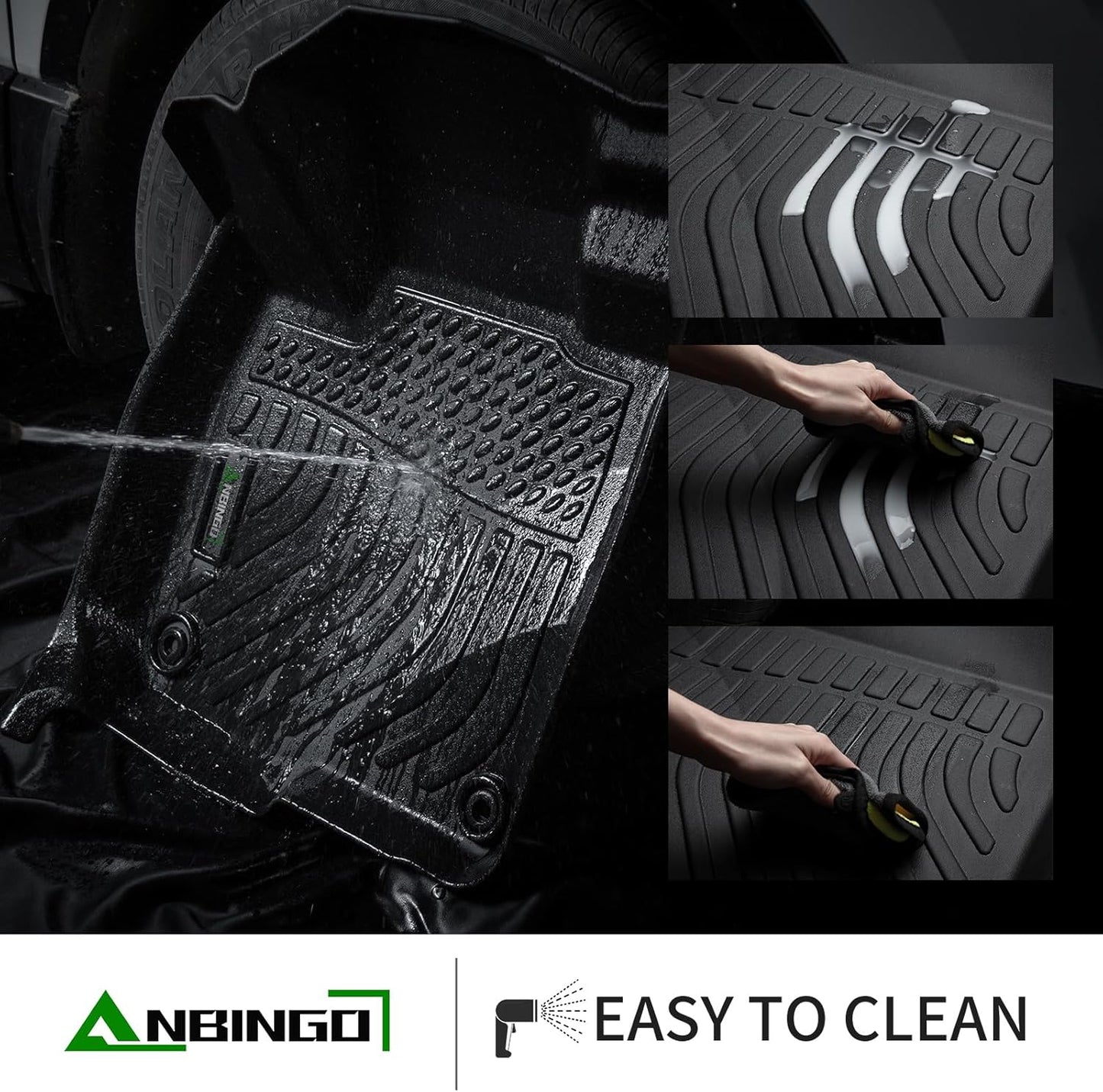 ANBINGO® Floor Mats & Cargo Liner for Kia Seltos 2024 2025 2026, TPE All Weather Car Mats 2024 2025 2026 Seltos S, LX, SX, X-Line, Cargo Tray in The Highest Position (Only for U.S.A. and Canada)