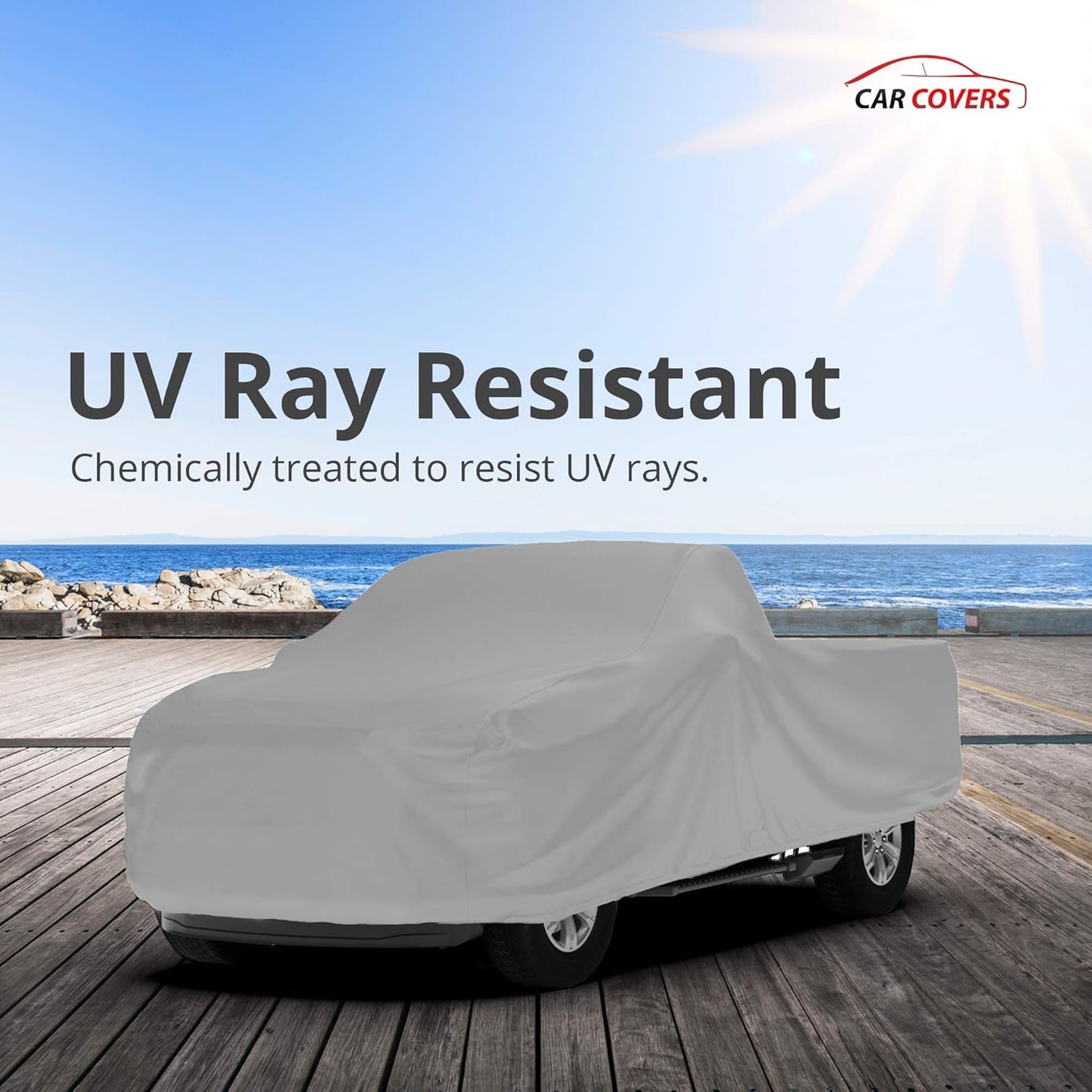 Car Covers Weatherproof Max Truck Cover & Warranty Compatible with Ford 1974-1989 F-100 Extended Cab, 6.5 with Camper Shell– Outdoor Cover, Prevents Theft with Cable Lock