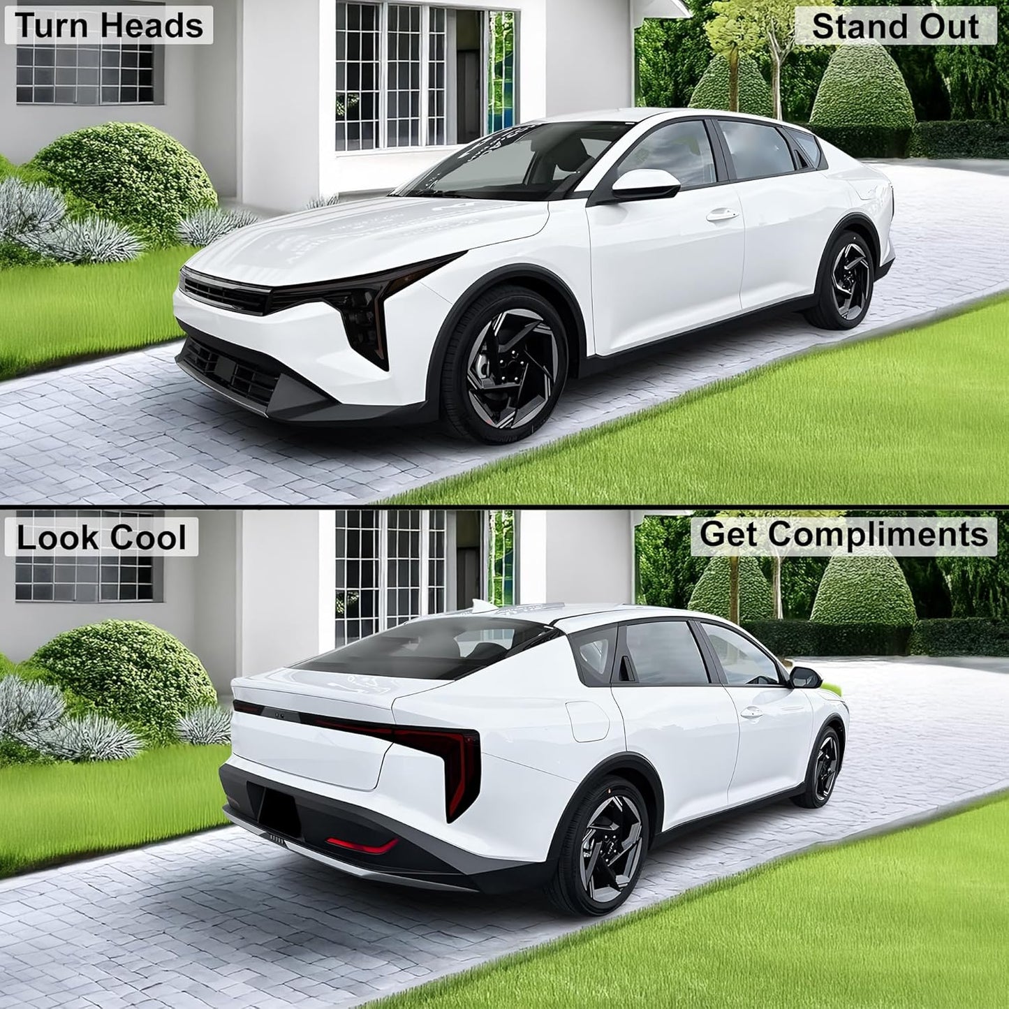 BOGAR TECH DESIGNS Precut for KIA K4 2025-2026 Full Headlight Taillight Head Tail Light Tint Kit, Dark Smoke