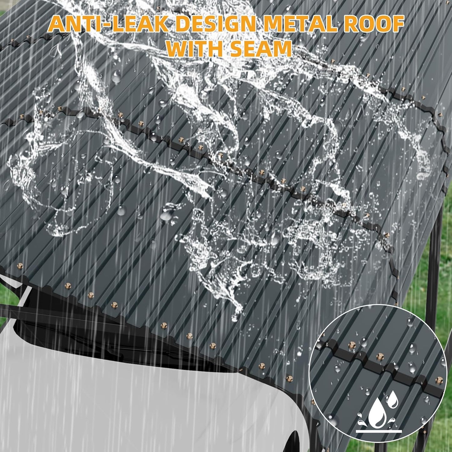 12x24FT Metal Carport Kits with Galvanized Steel Roof, Heavy Duty Metal Roof Carport with Enhanced Base, Tall MetalCarport Kits Garage for Tractors, Pickup, Boat, Car