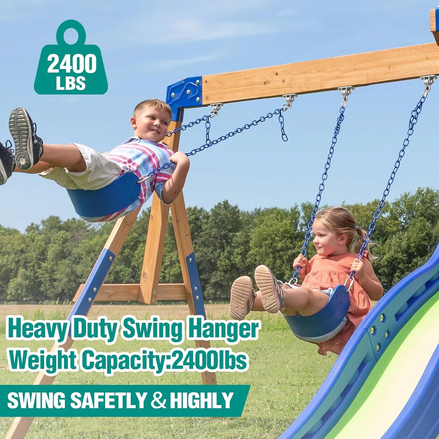 BETOOLL Swing Hangers with Bearing, Heavy Duty Porch Swing Hanging Kit for Outdoor Playground Tree Ceiling Mount Swingset Hardware Bracket Hooks for Hammock Yoga Punching Bag Accessories 4PCS Silver