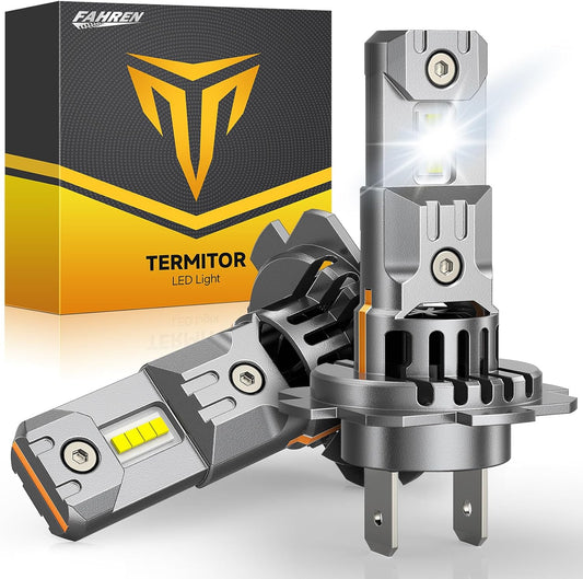 FAHREN Upgraded & Brightest H7 Led Bulbs, (𝟏,𝟎𝟎𝟎%) 𝟏𝟎𝐗 𝟔𝟎,𝟎𝟎𝟎𝐋𝐌 Ultra Bright 6500K H7 fog light, Mini Size No Adapter Needed.IP68 Waterproof,Plug and Play, Pack of 2