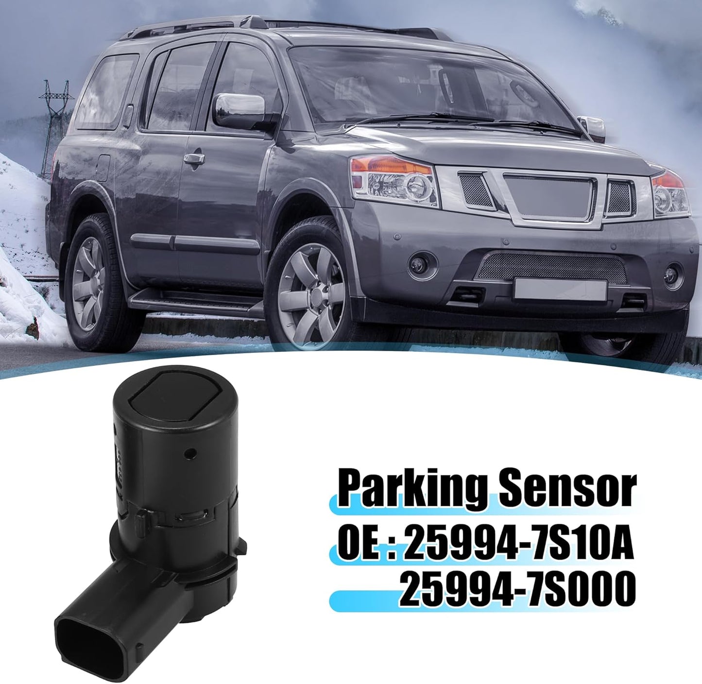 X AUTOHAUX 4 Pcs Car Bumper PDC Reverse Parking Assist Sensor for Nissan Titan 2005-2011 for Nissan Armada 2005-2011 25994-7S10A 25994-7S000