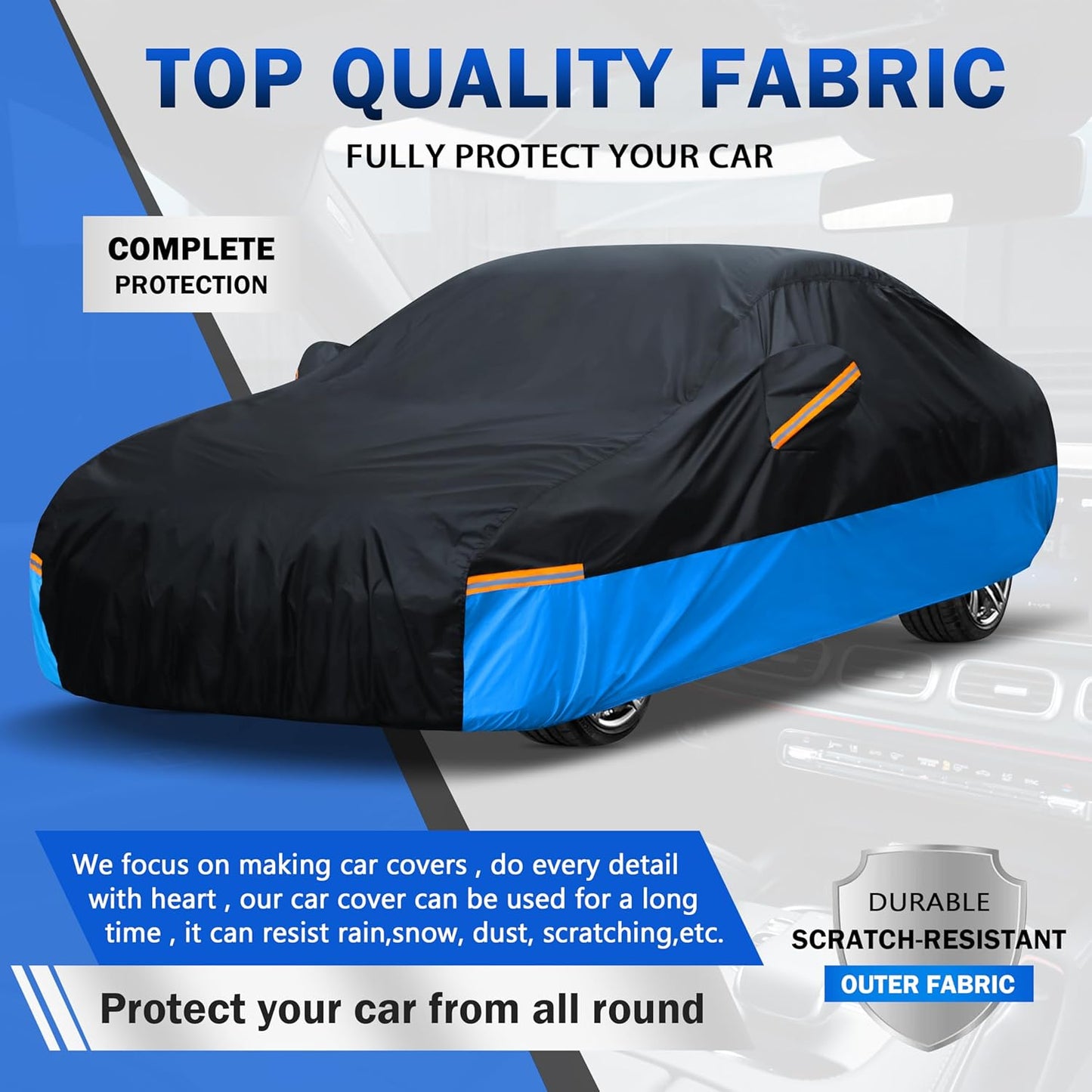 Car Cover Waterproof All Weather Outdoor Windproof Dustproof UV Protection Fit SUV