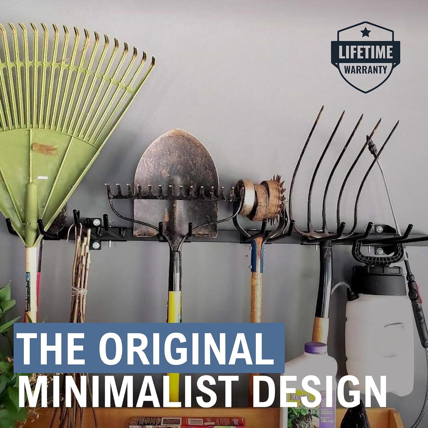 StoreYourBoard Tool Storage Rack – Heavy Duty Garage Tool Organizer Wall Mount for Garden Tools, Rakes, Shovels, Garage Hooks, Steel Gear Hanger Holds 300 lbs