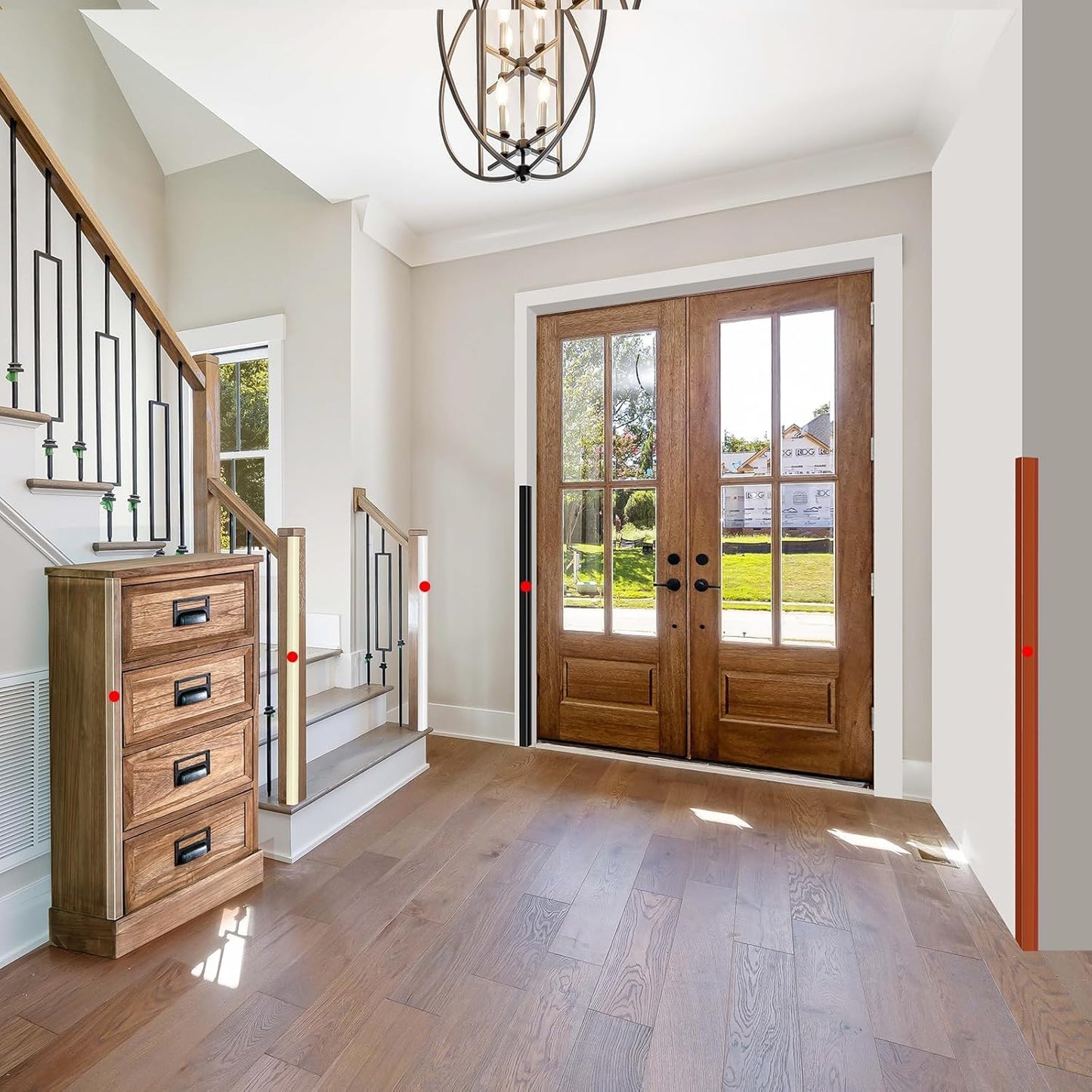 2PCS Wall Corner Protectors Guards - Self Adhesive Corner Protector & Corner Guards for Walls Edge Protection, Easy to Apply - No Tools Needed(Brown, 35.4"x1.18")