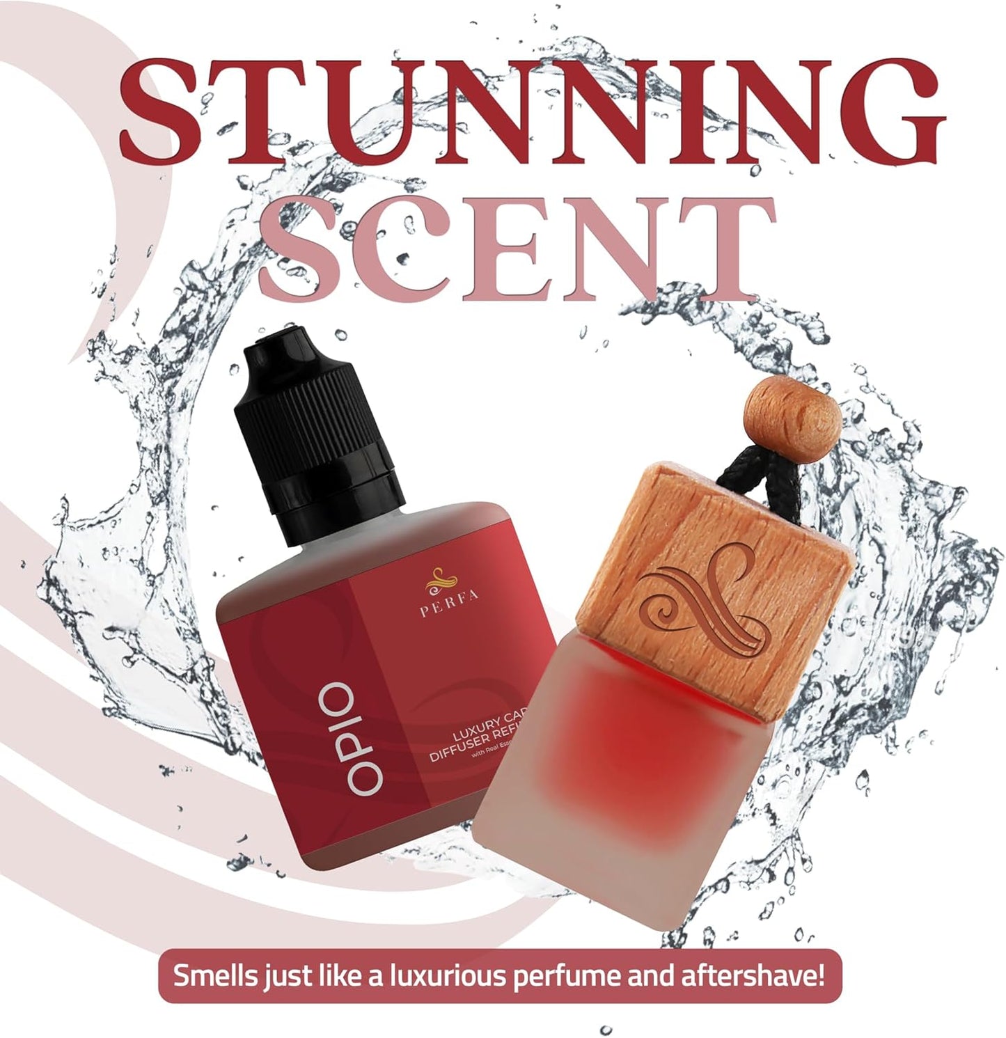 Opio Gift Set Car Air Freshener for Women | Perfume Inspired Car Fragrances | Strong Automotive Freshener with Odour Eliminator Technology | Long Lasting Automotive Freshener by Perfa