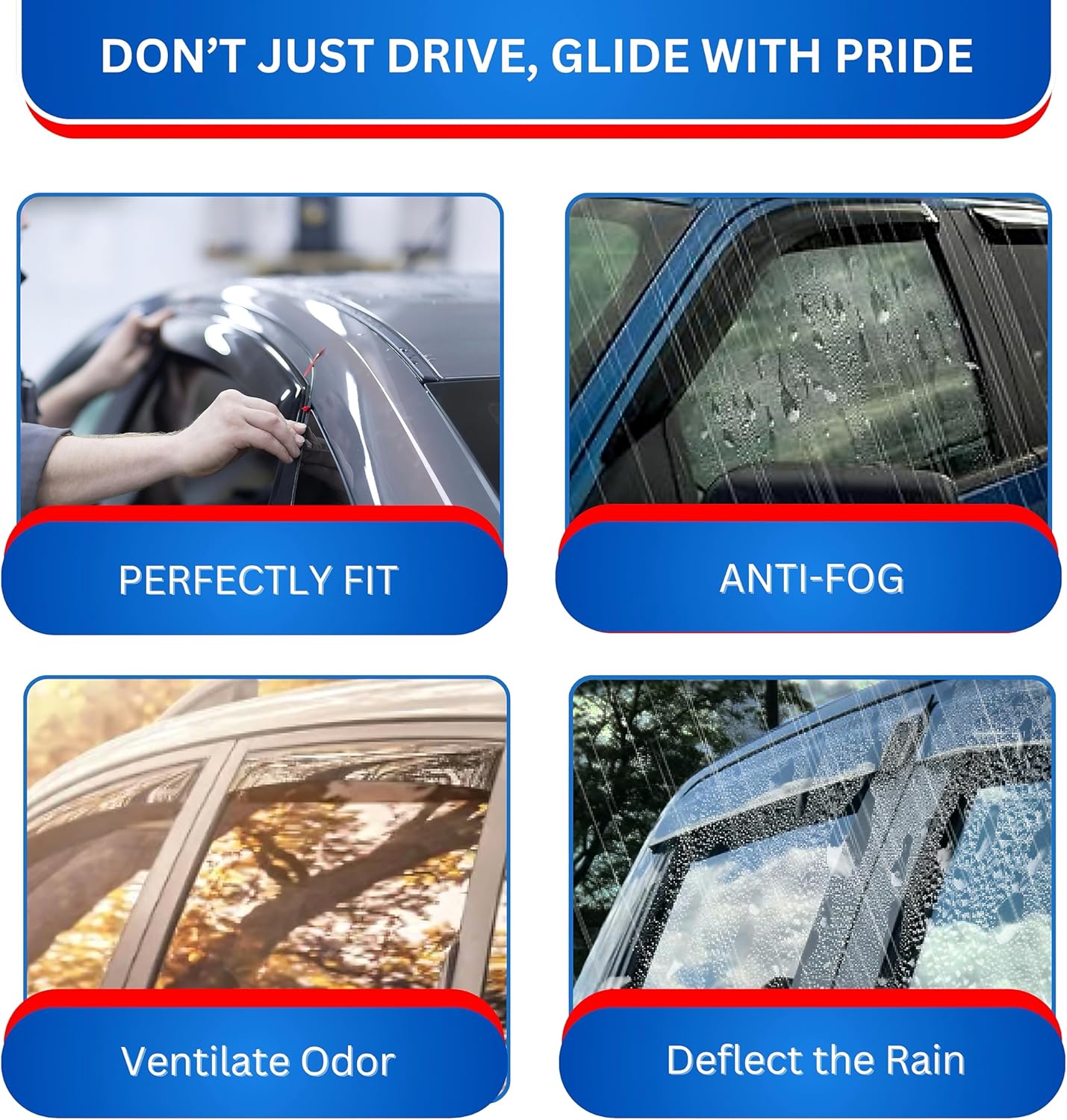 KPY Window Visor Compatible with Nissan Juke 2011-2017, 4PC Rain Guard Side Window Vent Deflectors in-Channel Style, 2011 2012 2013 2014 2015 2016 2017