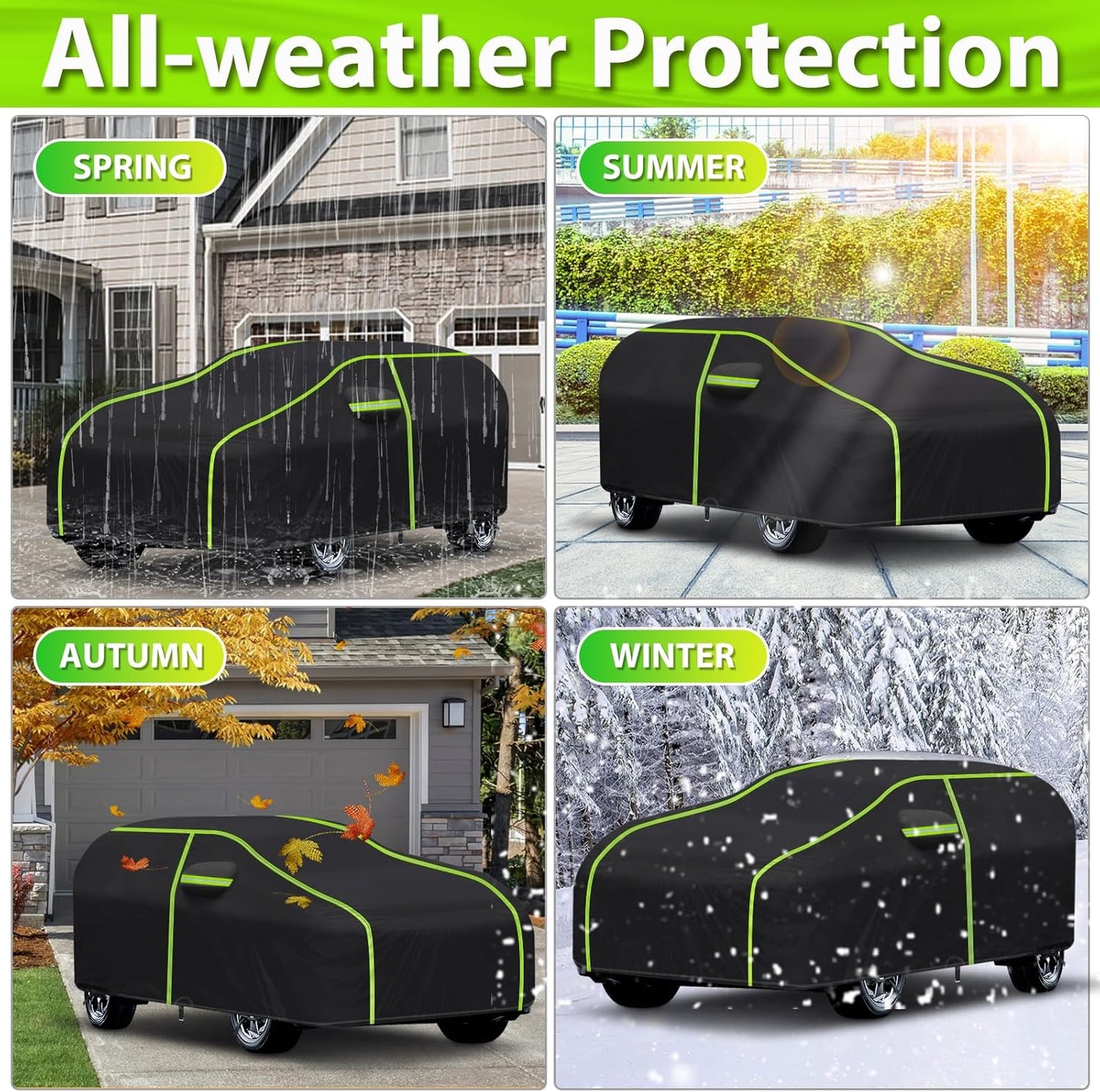 Car Cover for 2002-2024 Mini Cooper/Cooper S/Hardtop 2-Door,PEVA Full Car Cover – Adding Cotton Protection,All-Weather UV, Dust, Snow Protection – Windproof Outdoor/Indoor Cover with Door Zipper