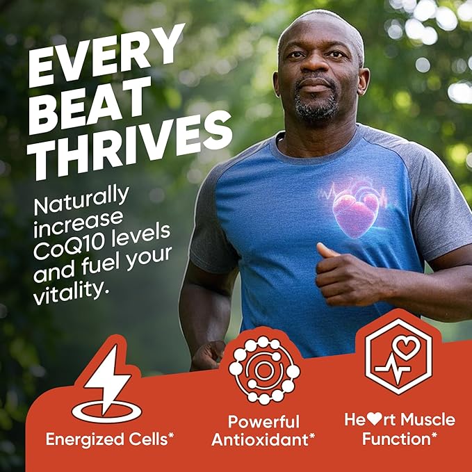 CoQ10-200mg-Softgels, 120 Servings Liposomal CoQ10 PQQ & Black Pepper Extract for Maximum Absorption - Ultra Ubiquinone Coenzyme Q10 Supplement Powerful Antioxidant Supports Hear-t & Energy Boost