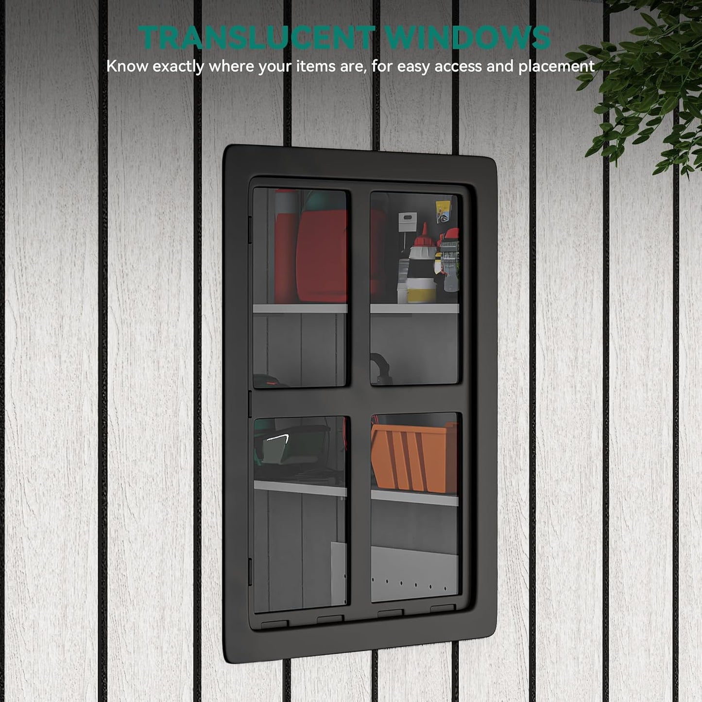 YITAHOME Large Resin Shed with Floor, Windows & Vents, 7.3 x 7.3 ft Weatherproof Tool Storage, Outdoor Storage Shed for Patio, Lawn Mower, and Bike, Gray