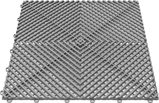 25PCS|15.7"x15.7" Garage Flooring Tiles, Non-Slip Interlocking Plastic Garage Floor Mat, Garage Organization & Garage Storage, Vented Pattern (Grey)
