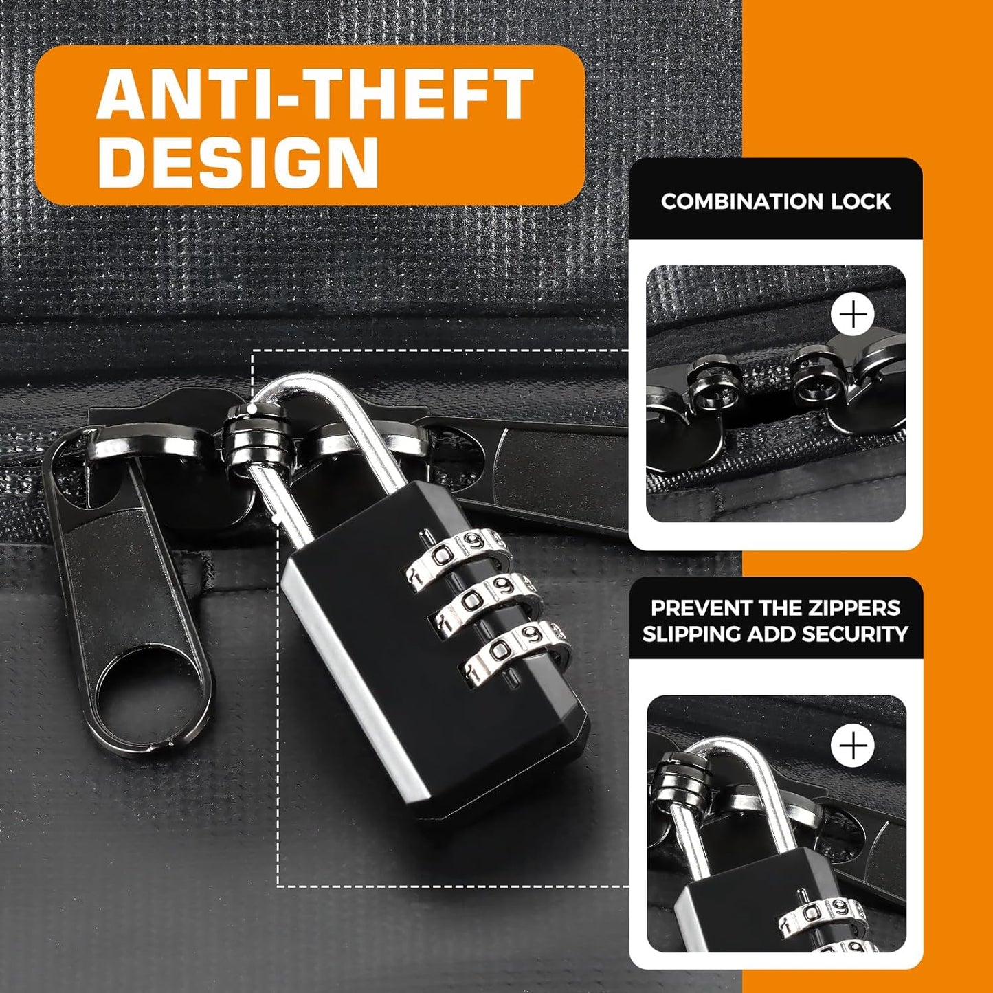 Kingfun Car Rooftop Cargo Carrier – Waterproof 20 Cubic Feet Car Roof Bag Fit All Vehicles with/Without Roof Racks, Includes Anti-Slip Mat, 8 Reinforced Straps & 6 Door Hooks, Luggage Locks（Black）