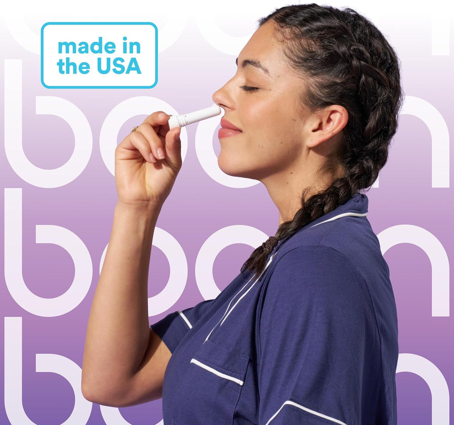 BoomBoom Nasal Stick | Vapor Flow Technology | Cool Refreshing Sensation | Natural Mood Boost | Simple Ingredients | Essential Oils + Menthol Inhaler (Lavender)