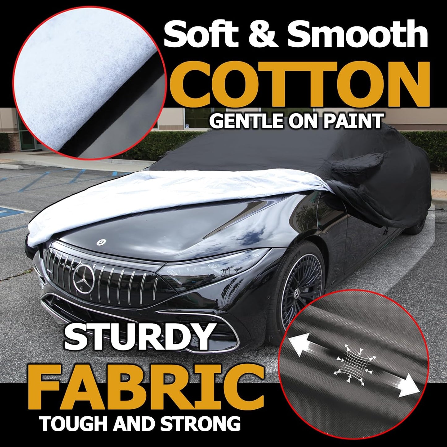 All Weather Waterproof car Cover Good for rain Snow uv Protection dust mid-Size Sedan Altima Accord Prius Impreza Passat Fusion Camry Model 3 Black