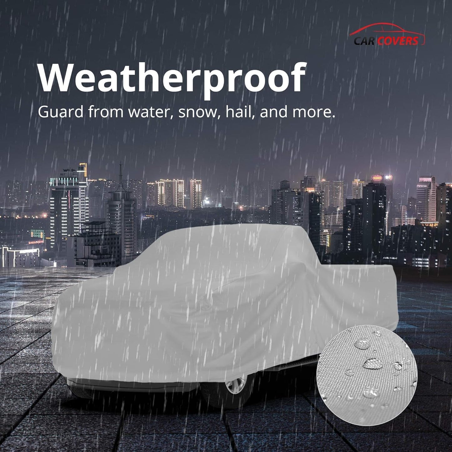 Car Covers Weatherproof Max Truck Cover & Warranty Compatible with Ford 1974-1989 F-100 Extended Cab, 6.5 with Camper Shell– Outdoor Cover, Prevents Theft with Cable Lock