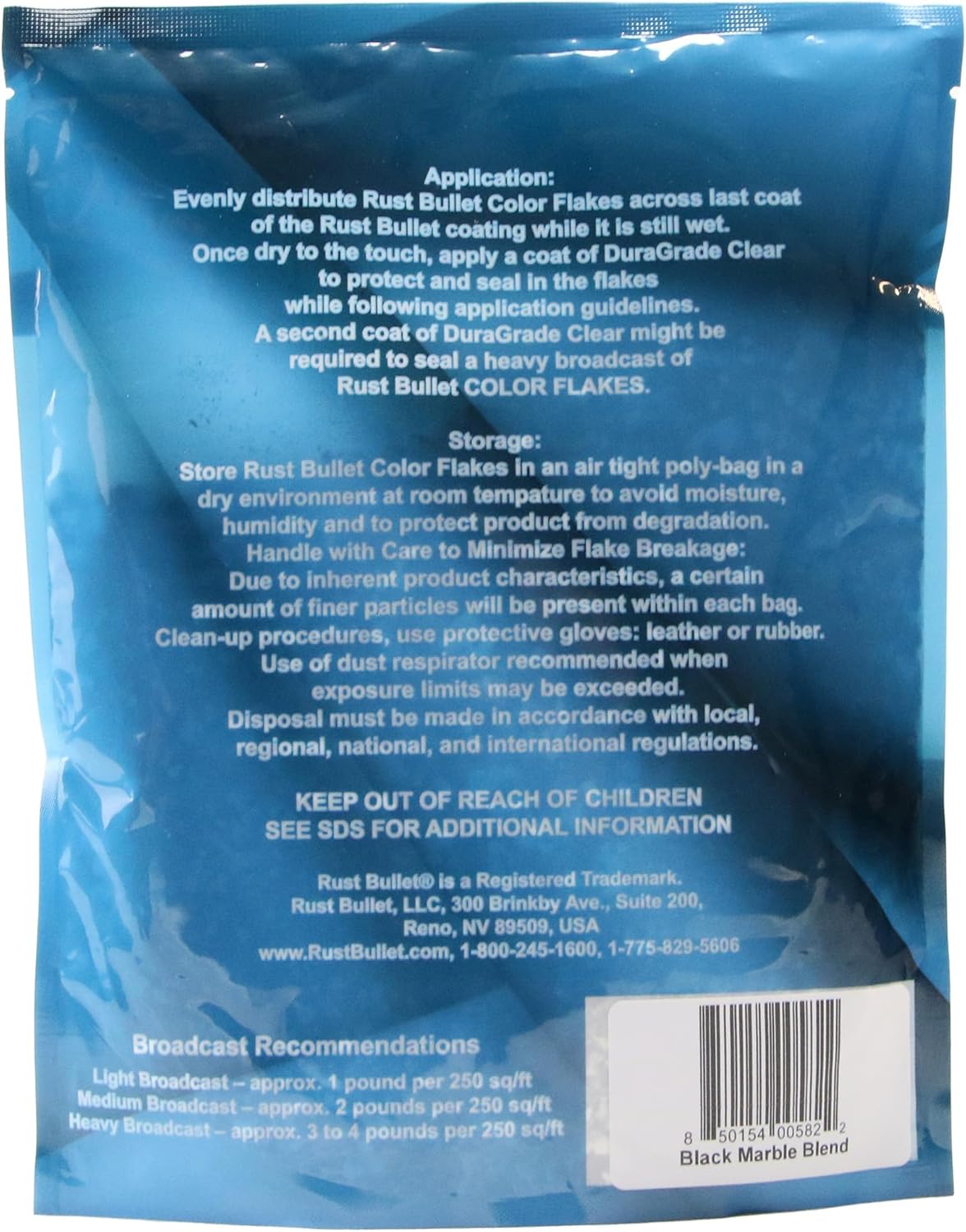 RUST BULLET Decorative Color Flakes - Black Marble - Customize Concrete Floors with 1 LB of Durable, UV-Resistant Vinyl Chips for Stunning, Long-Lasting Designs