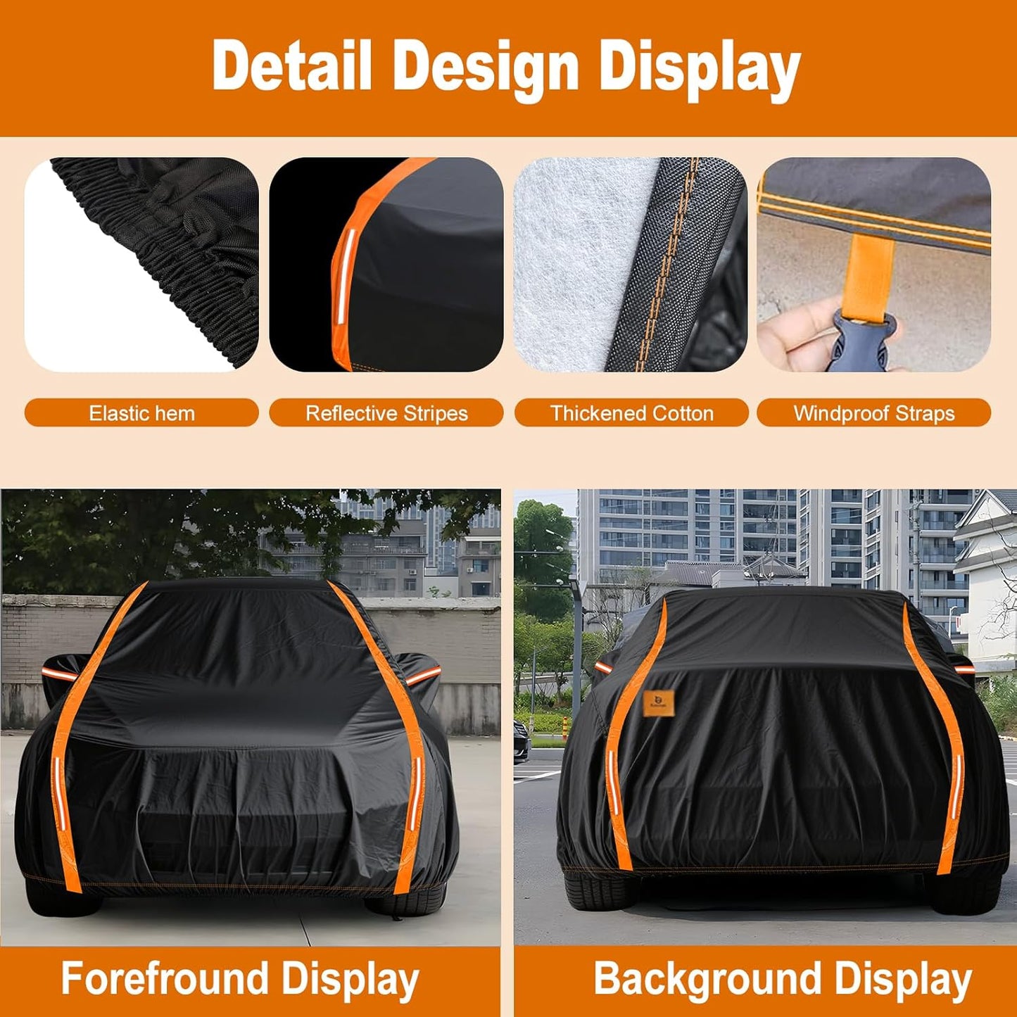 Hatchback Car Cover Waterproof All Weather for Automobiles Compatible with Volkswagen, Ford, Renault Fit UV Protection Sun All Weather Outdoor Fit Compact Cars for Hatchback 163 ’’