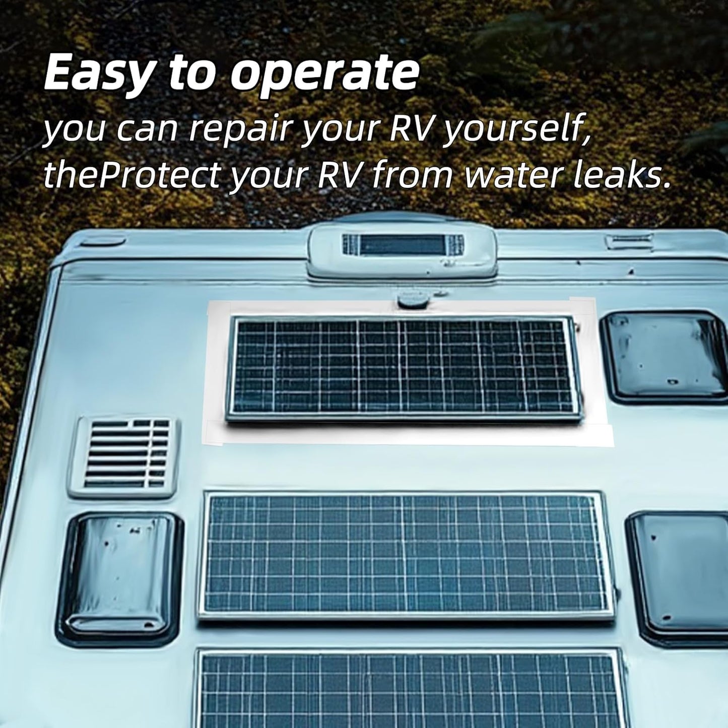 ROSEUP RV Roof Repair White Tape, 4 Inch X 50 Feet, RV Repair Seal Tape for Camper Roof Repair, Trailer Roof Sealant, Stop Camper Roof Leaks, UV-Resistant, Weatherproof, White