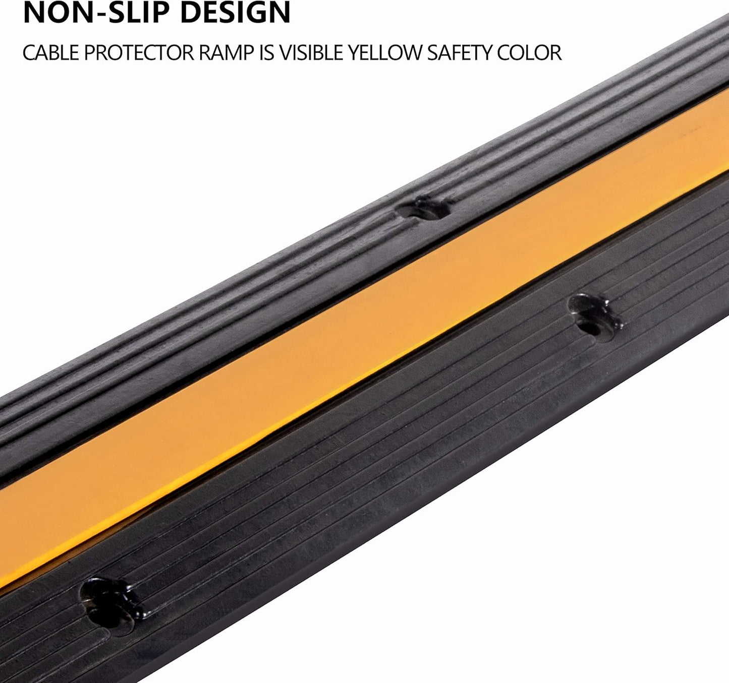 4 Pack Rubber Cable Ramp Hose Cable Protector Ramp 1 Channel 11000Lbs Load Capacity Traffic Speed Bump Wires Power Lines Extension Cord Cover for Indoor Outdoor