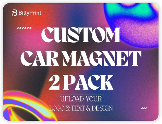 Custom Car Magnet for Business 2 Pack | Personalized Logo, Text, and Image Reflective Magnetic Signs for Vehicles | Effective Advertising Signs | Various Size | Weather-Resistant - 24x24in