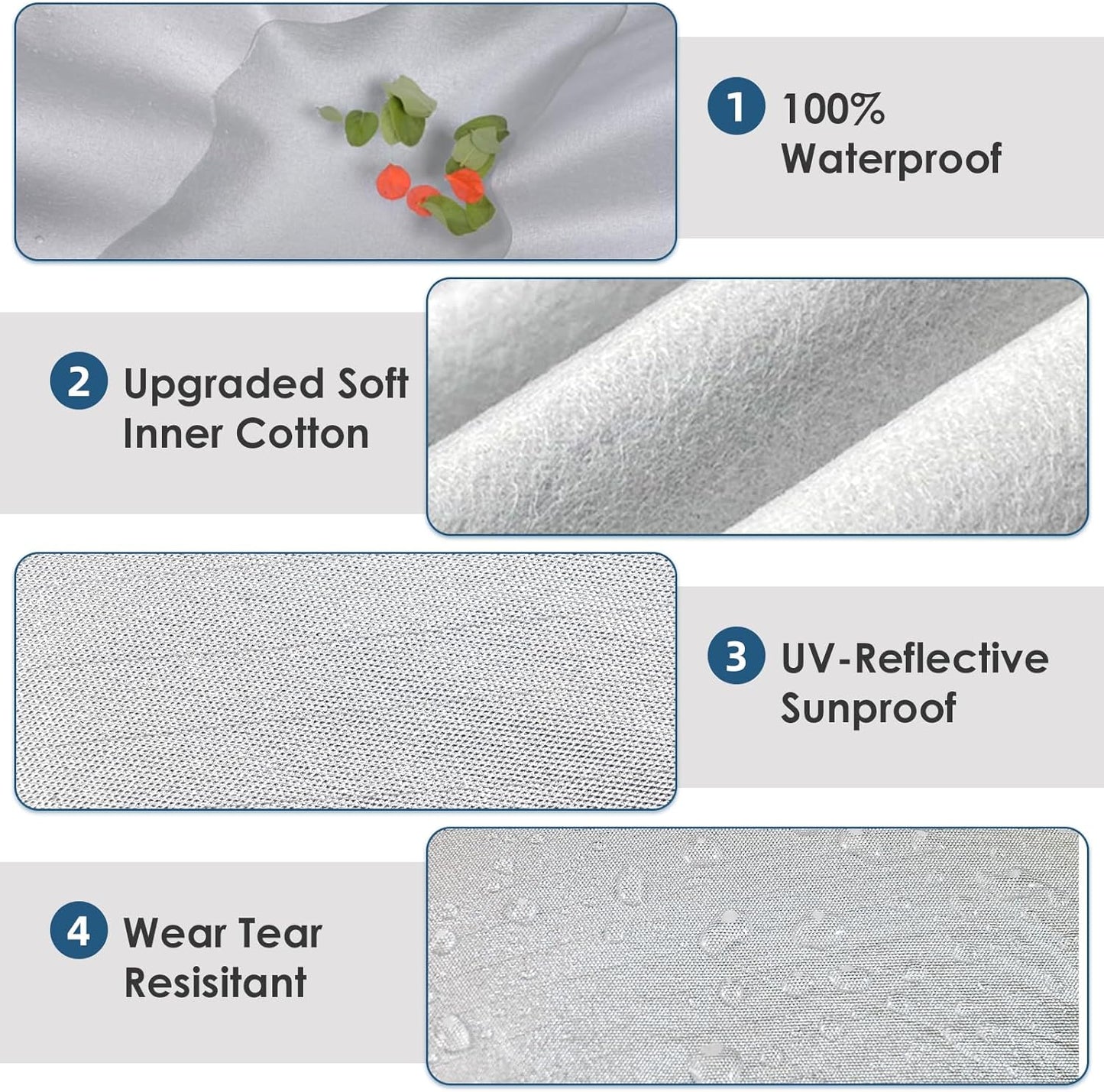 AUQDD 6-Layers Premium MPV Car Cover Waterproof All Weather Weatherproof UV Sun Protection Snow Dust Storm Resistant Outdoor Exterior Custom Form-Fit Full Padded Car Cover with Straps 180"-198" K16