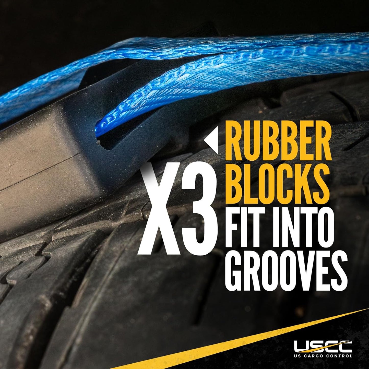 US Cargo Control E Track Wheel Straps with E-Track Fittings & Three Rubber Blocks (4-Pack), 2 Inch x 11 Foot Car Tie Down Straps for Trailers, Fits Tires 14-30 Inches, 12,000 LBS Break Strength