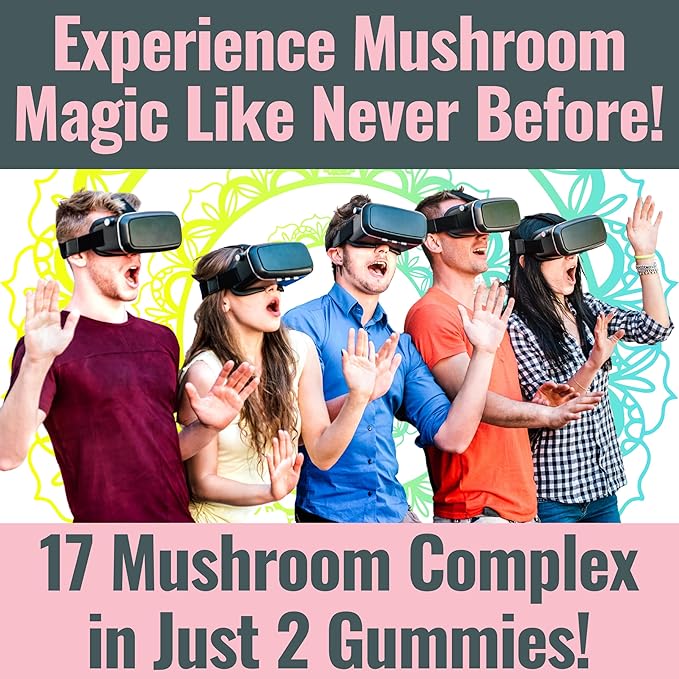 SHIZAM 17 Mushroom Complex Gummies for Adults Chaga Lions Mane Cordyceps Reishi Lion's Mane Turkeytail Turkey Tail, Better Daily Supplement Alt for Capsules & Powder Vitamins Super-Food Blend 10