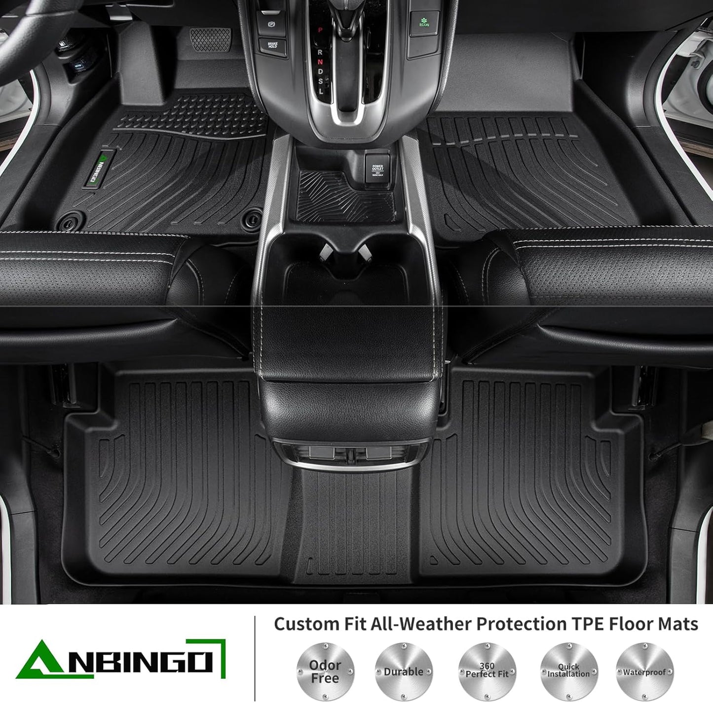 ANBINGO®Floor Mats & Trunk Mat for Tucson 2022 2023 2024 2025 (No Hybrid) All Weather Mats for Hyundai Tucson TPE Car Mat Rugs for Hyundai Tucson Rubber Trunk Carpet for Tucson Automotive Accessories