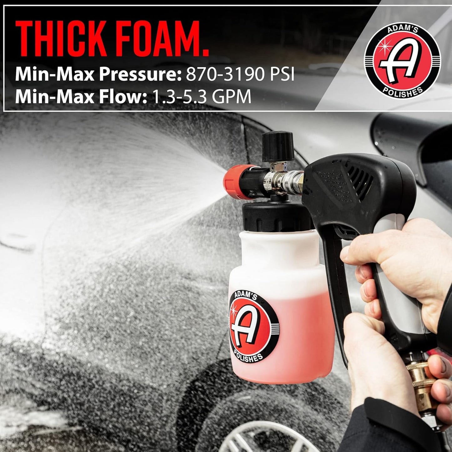 Adam's Polishes Premium Foam Cannon - Custom Snow Foam Cannon Soap Sprayer for Car Wash | Sprayer Cannister for Pressure Washer