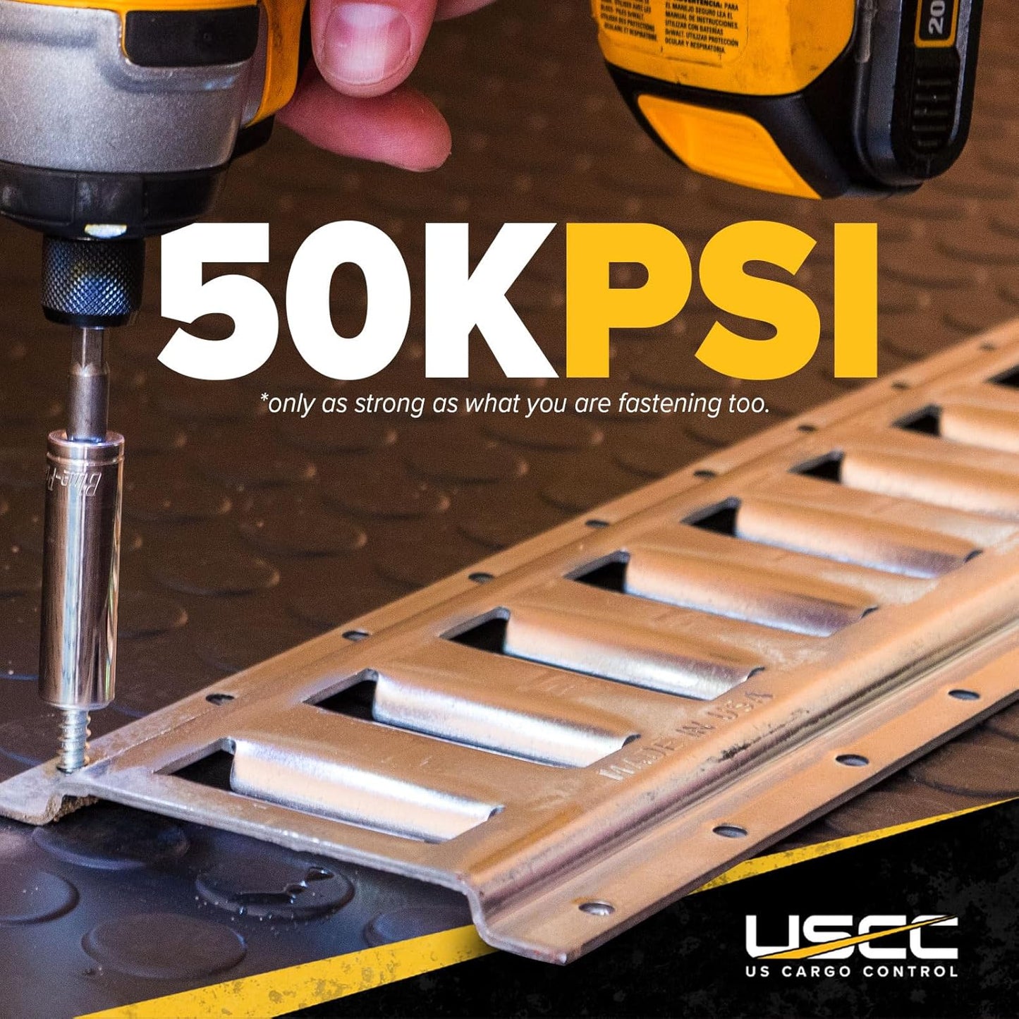 US Cargo Control E Track, Made in USA, 12 Gauge Steel 5 FT Galvanized E Track Rail, Horizontal ETrack Rails for Trailers, Garages, Cargo Vans, 6,000 Pounds Break Strength Per E-Track Slot