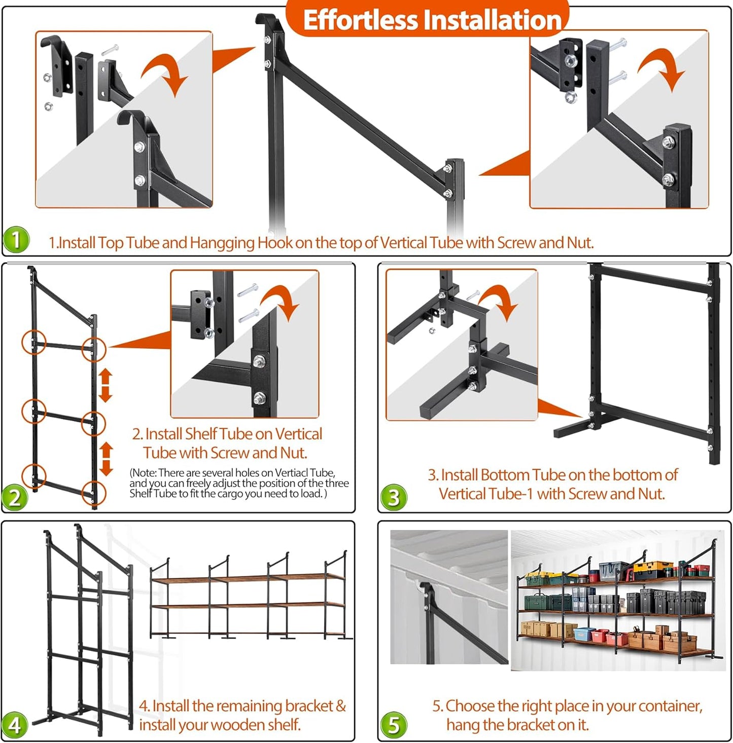 Shipping Container Shelving Storage Bracket 4Pcs Heavy Duty Cargo Shipping Container Shelf Shelving Brackets Universal