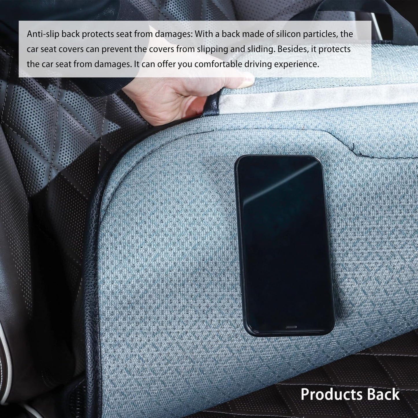 Linen Bottom Car Seat Covers Cloth,Fabric Car Seat Covers Front Seat Only,Cooling Car Seat Pad Cushion for Trucks Breathable Ventilated [Black]