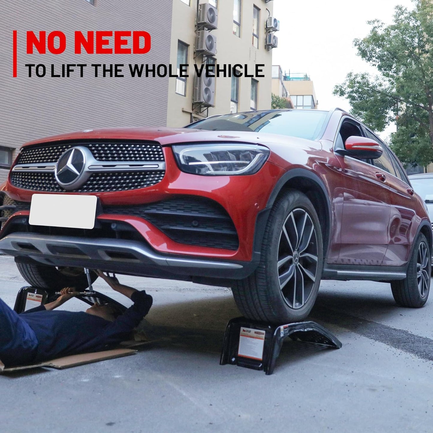 Rockland 4 Ton 8000 LBS Solid Steel Car Ramp Set, 35" L x 13" W x 9" H, Heavy Duty Auto Truck Ramps for Oil Change and Car Repair, Ideal for Easy Home Garage Maintenance (Pack of 2)