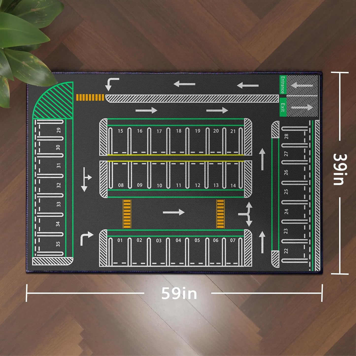 Play Rug for Playroom 59"x39" Traffic System Playmat Car Rugs for Toy Boys Carpet City Pretend Play Non-Slip Washable