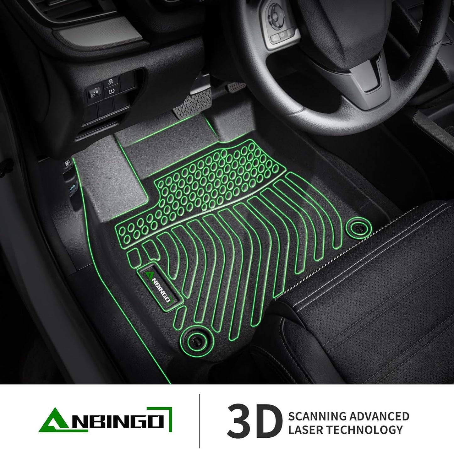 ANBINGO®-Floor Mats & Cargo Liner for Toyota Camry 2007-2011 (Fit for CE/LE/SE/XLE) Gas Only All Weather Protection TPE Heavy Duty Non-Slip Automotive Camry Floor Liners Accessories, Black