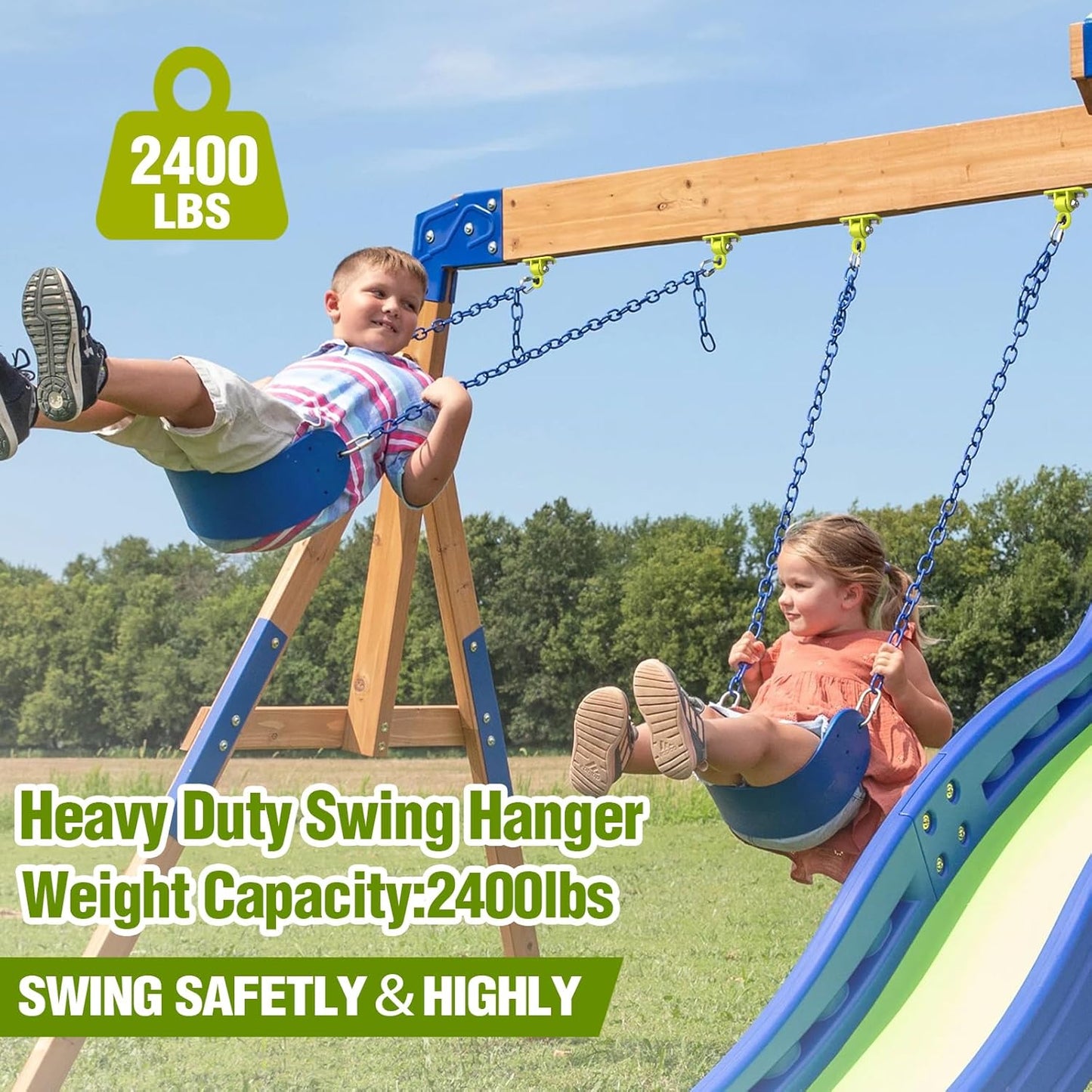 Swing Hangers, Heavy Duty Porch Swing Hanging Kit with Bearing Outdoor Playground Tree Ceiling Mount Swingset Hardware Bracket with Snap Hooks for Hammock Yoga Punching Bag Accessories 4PCS Yellow