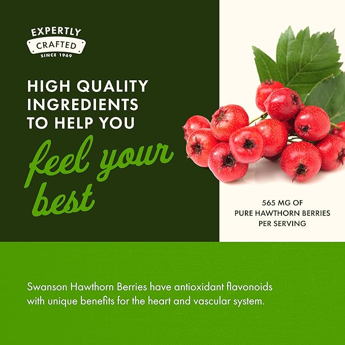 Swanson Hawthorn Berry - Antioxidant, Circulation Support (250 Capsules, 565 mg Each)
