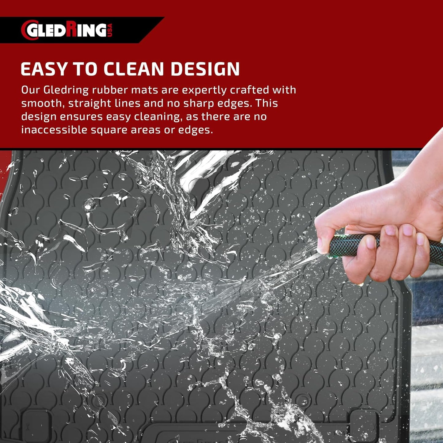 Gledring USA Custom Fit All-Weather Rubber Floor Mats Intended for Toyota Prius 2010-2011, No Trimming Required, Tailored Custom Fit, Protects from Rain, Mud & Snow