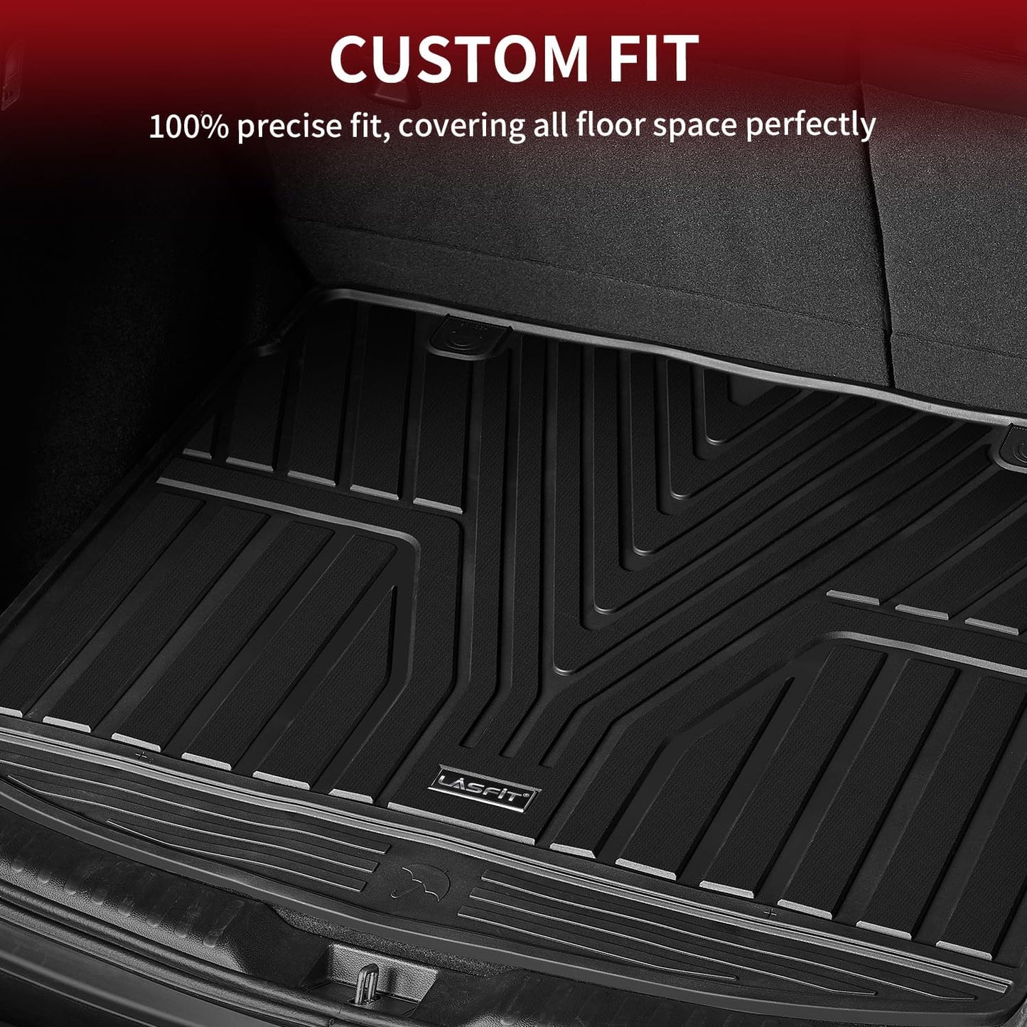 LASFIT Cargo Liner for Honda CR-V 2023 2024 2025 2026 (Include Hybrid Models) All Weather TPE Car Trunk Mat (Upper Position), Cargo Only Black