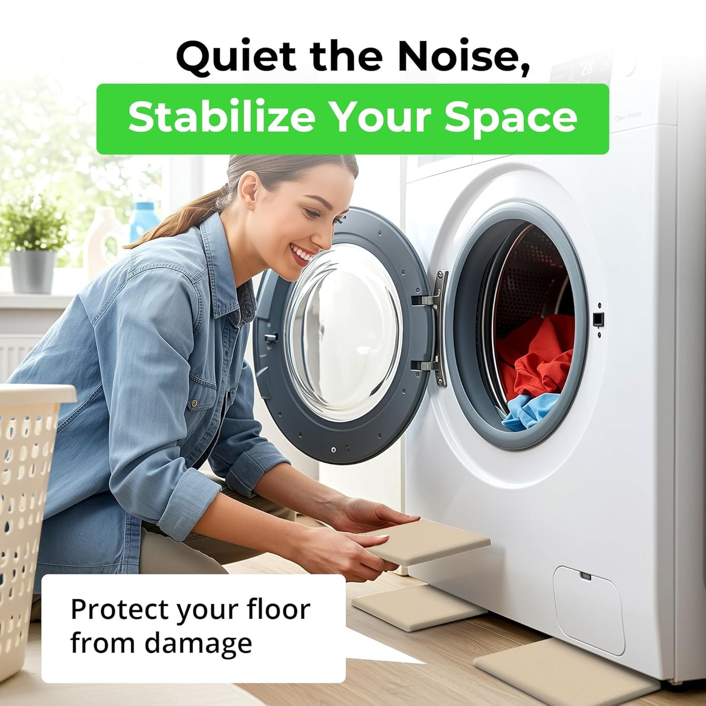 XCEL Equipment Pads, Anti Vibration Non Slip Furniture Pads Customizable Acoustic Foam Rubber Pads Versatile Adhesive and Non-Adhesive (12" x 12" x 1/4" (4 Pack), Cream- Adhesive One Side)