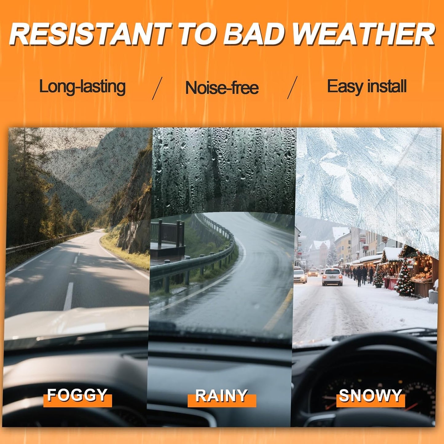 HULADAED® 26'' 16'' 12'' Windshield Wipers Replacement for Subaru Crosstrek 2023-2018,Silicone Front Rear Wiper blades for MY Car-All Weather & Quiet(3 PACK)