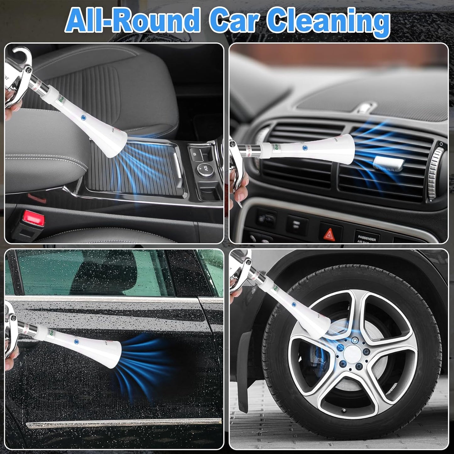 Air Blow Gun Car Detailing Dry Cleaning Air Gun with Tapered Nozzle High Pressure Car Cleaning Tool, Car Dryer Air Blower for Car Surfaces Quickly Blasts Dust, Works with Air Compressor
