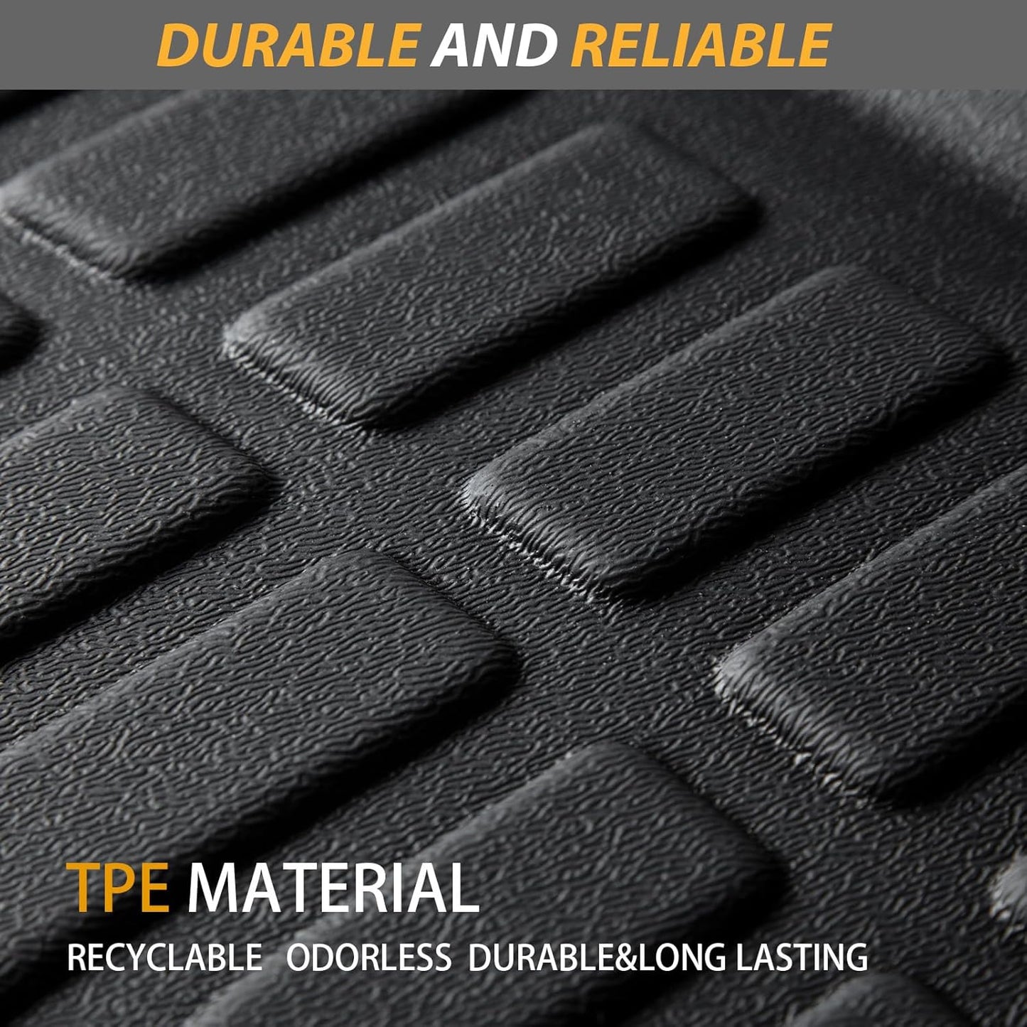 AIPOIL® Floor Mats for 2022-2024 2025 Nissan Frontier Crewcab All Weather Protection TPE Anti-Slip Automotive Full Set Custom Car Mats Accessories - Black