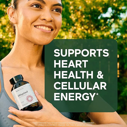 SMARTERNUTRITION Ubiquinol 100mg + Natural Plant-Based Complete Omega 3 6 9 - Clinically Studied Ahiflower® Oil - Ultra Absorption CoQ10 for Heart Support - Non-GMO - 60 Softgels[30-Day Supply]
