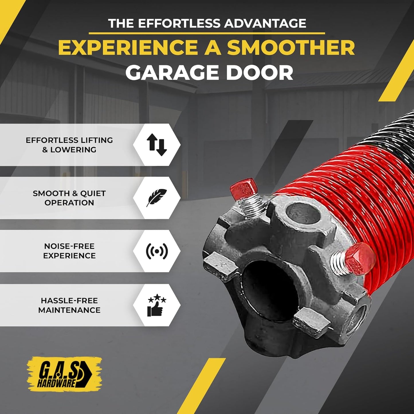 Garage Door Torsion Spring 225x1.75x31 Includes 1” Steel Bearing, Gloves, Manual, and Winding Bars for Right Side of Garage Door Precision E-Coating 5-Year Warranty Min. 30,000 Cycles (Black Cone)